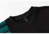 WANLEGETU Retro Color Block Round Neck Student Hoodie for Men & Women W2392
