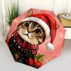 1 pièce Parapluie Pliant Chat de Noël Ouverture/Fermeture, Parapluie Entièrement Portable pour & Hommes, Accessoire Élégant (Cadeau de vacances) 8 côtes yy251213109
