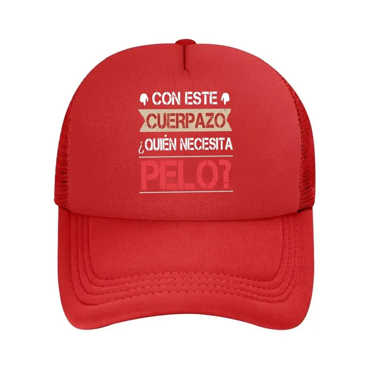 Spanish text Sign with CUERP AZO and PELO Mesh Baseball Cap One Size