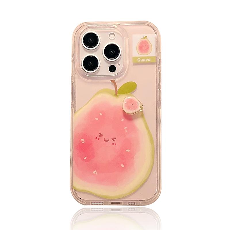 Летний Фруктовый 3D Чехол для Телефона Гуава Дуриан Авокадо Для iPhone 17 16 15 13 14 Pro Max Ударопрочный Мультяшный Милый Задний Чехол iPhone17 Pro