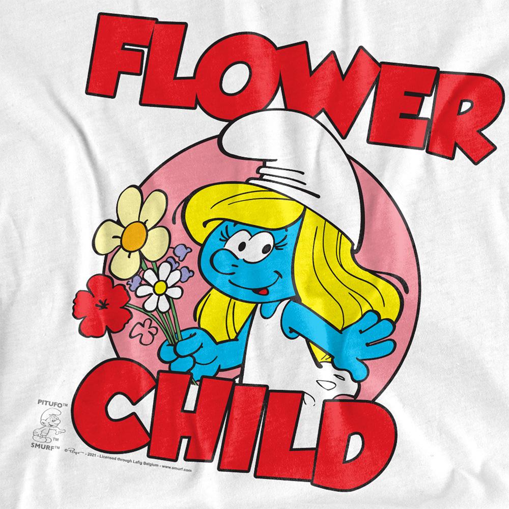 The Smurfs Unisex Adult Child Flower T-Shirt