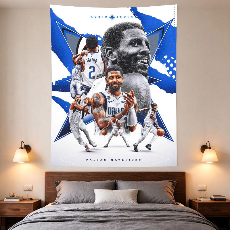 Kyrie Irving Dallas Mavericks 2 Basketball Collage Art Poster Blue Star