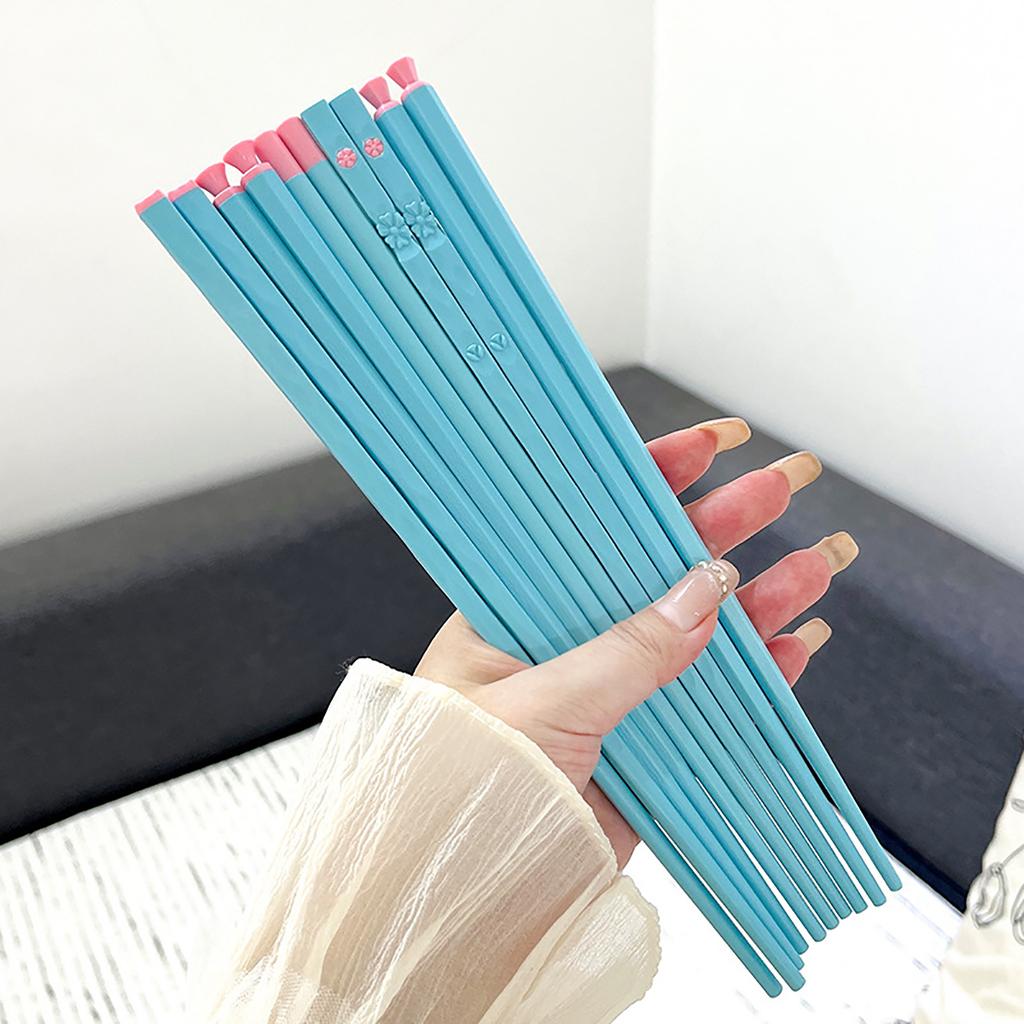 Reusable Chopsticks 5 Pairs Non‑slip Plastic Chop Sticks for Sushi Ramen Home Kitchen Use