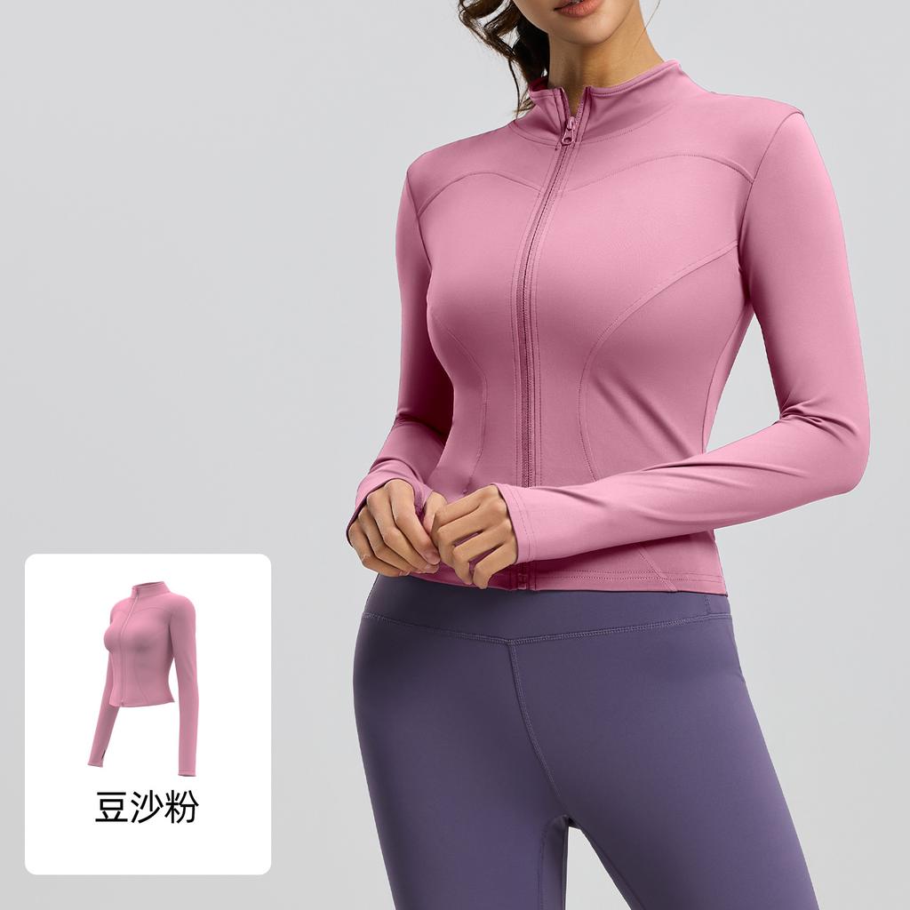 Spring And Autumn Slim Yoga Clothing Long Sleeve Women'S Skinny Running Naked Sports Fitness Yoga Jacket Top