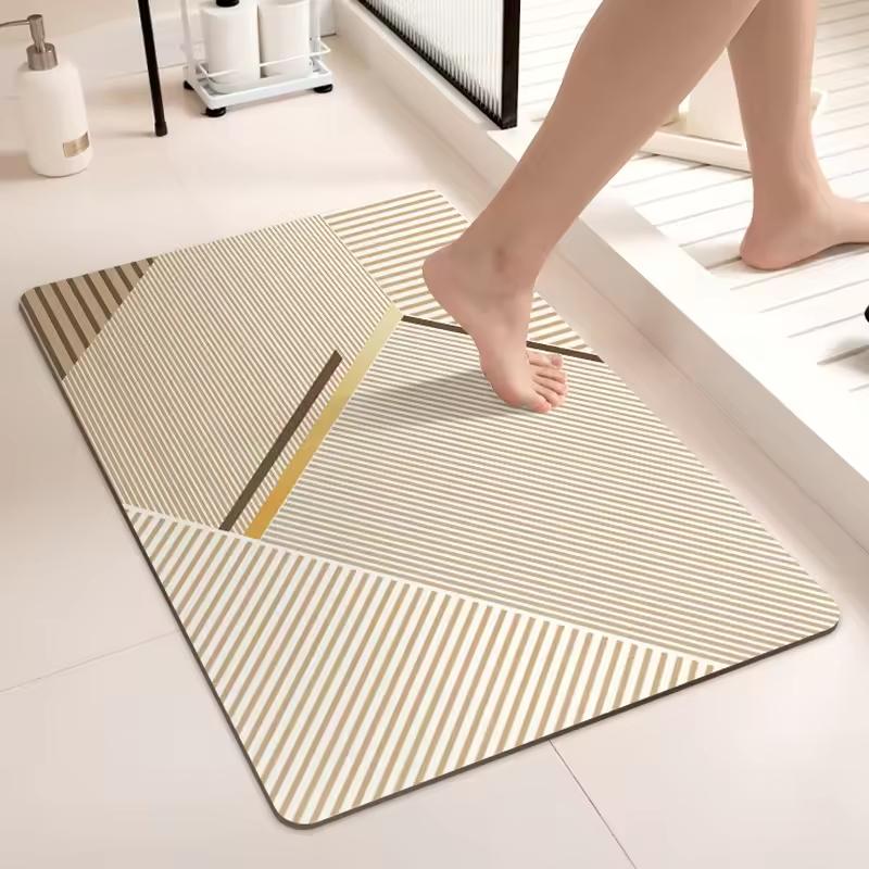 Anti-slip Rubber Door Water Absorbent Modern Rug Set Diatomite Bath Mats for Home Kitchen Bathroom Novelty Pattern Carpet