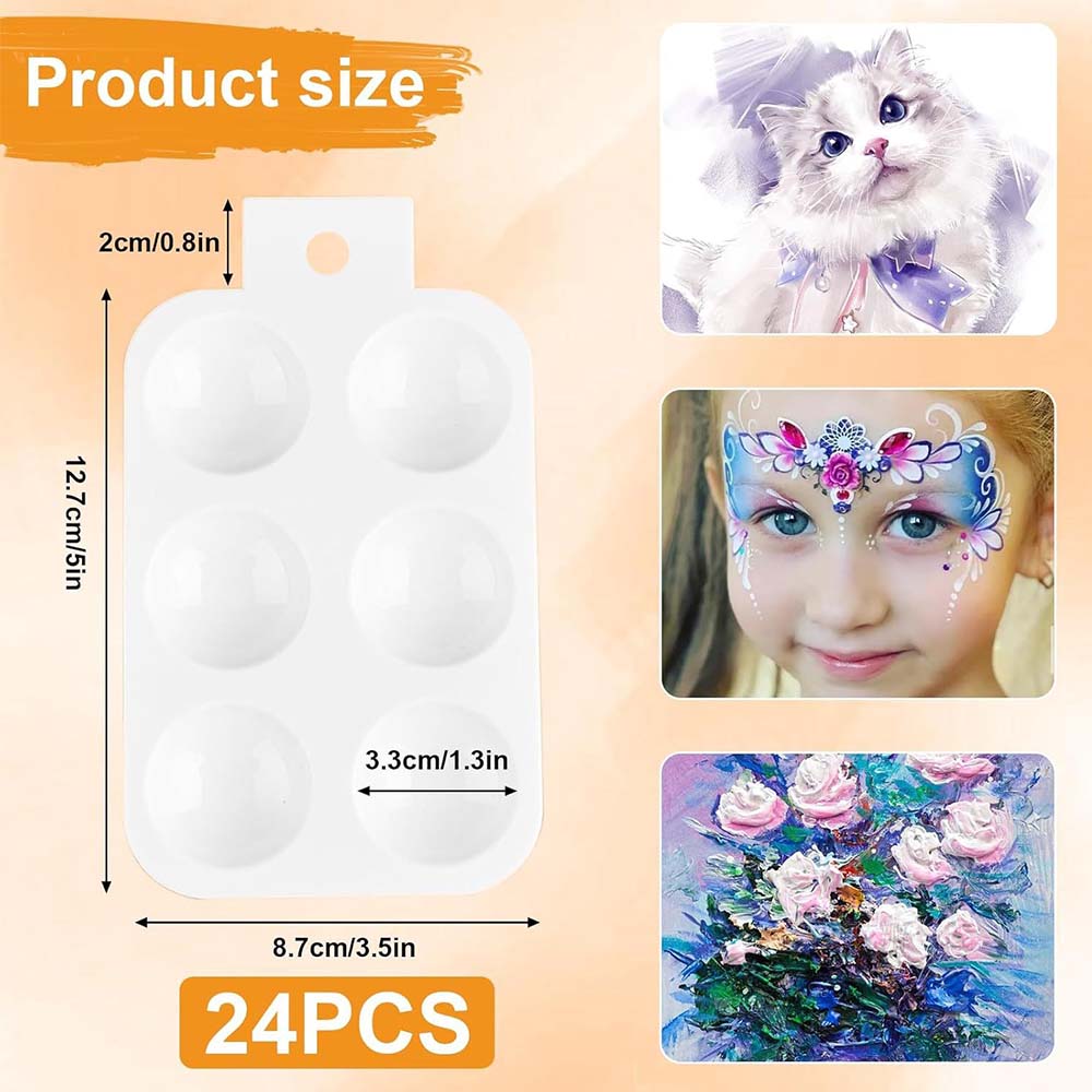 24pcs Paint Tray Palettes with Hanging Hole for Painting Party, DIY Craft
