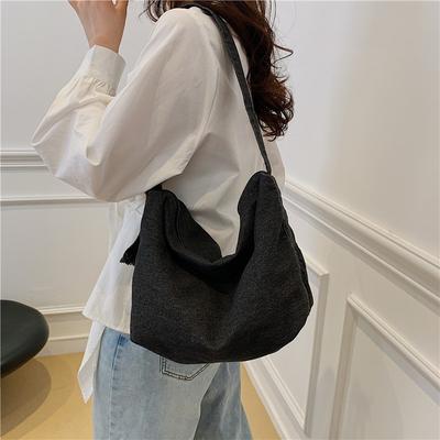 Bolsa tote casual de primavera, bolsa de ombro único de grande capacidade, bolsa transversal de lona simples para mulheres