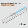 Retractable Cat Wand Pole Stainless Steel Interactive DIY Cat Exercise Stick Adjustable Length with Hanging Loop