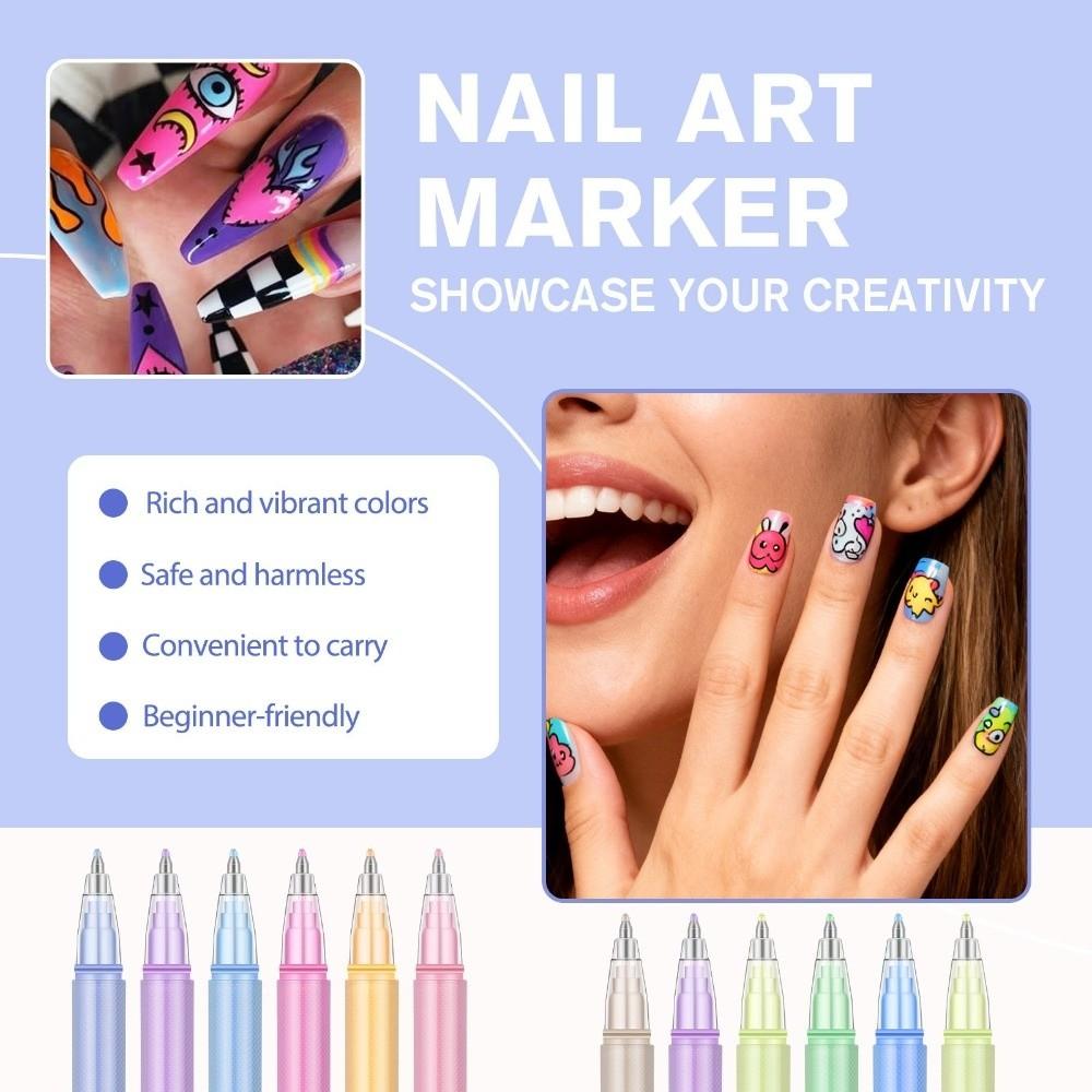 10/12 barev Rychleschnoucí Fixy na nehty Voděodolné Sada štětcových fixů na nehty pro DIY Nail Art