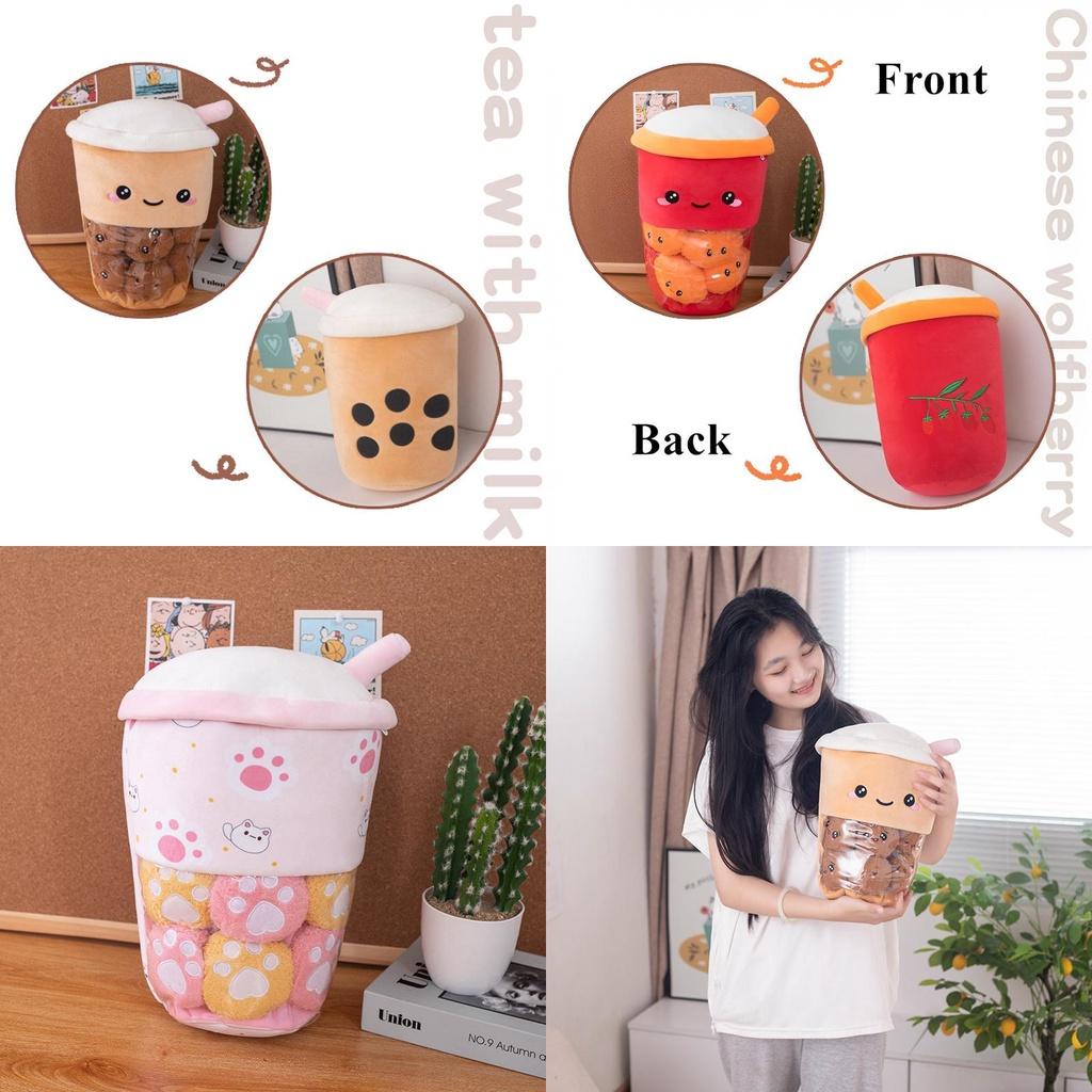 Kids Bubble Tea Boba Cup Squishmallow Plush Pillow Cushion Toy Gift Birthday