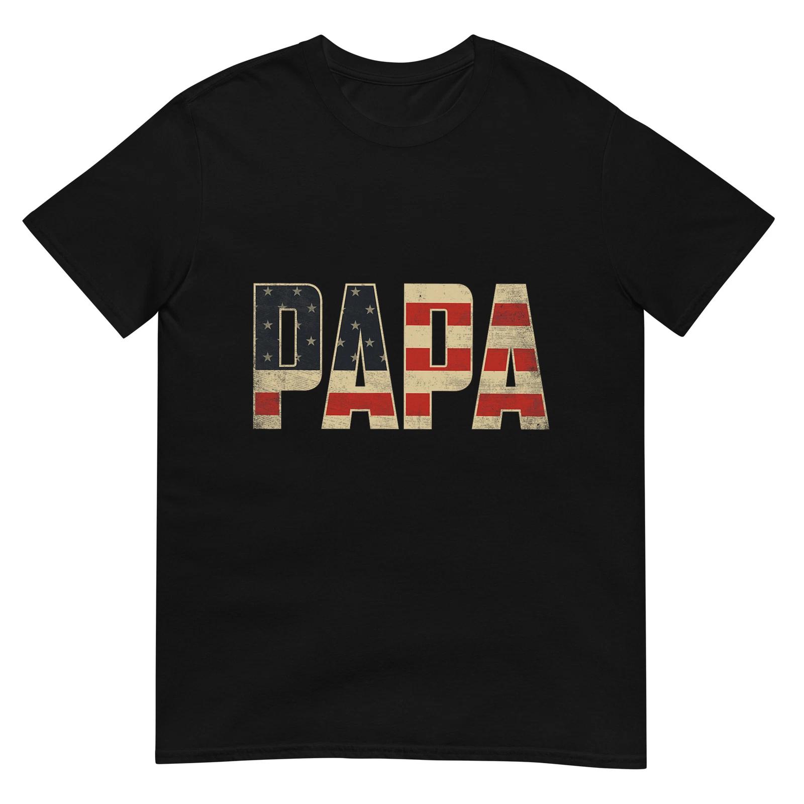 Папа Смелый Патриотическая Американская Флаг День Отца Папа Футболка L