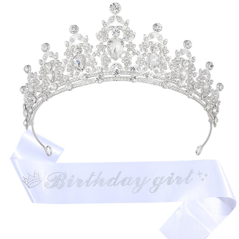 European and American Light Luxury Crystal Crown Hot Diamond Etiquette Belt Birthday Girl Birthday Party Accessories Decoration 2026