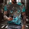 T-Shirts For Men 3D Cat Print Short Sleeve Tops Summer Fashion Animal T Shirt Loose Oversized Tee Shirt Men Clothing