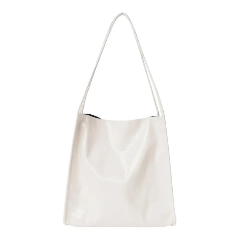Mode Patent Leder Frauen Schulter Taschen Vintage Weibliche Casual Tote Handtaschen Große Kapazität Damen Einkaufstasche