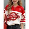 Dames Sportstijl California 23 Bedrukt Kortmouwig Rond Hals
