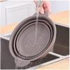 Multi-Purpose High Temperature Resistant Kitchen & Outdoor Fruit Basket Vegetable Portable Folding Silicone Drainer Basket (Medium, Gray)