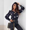 2023 Women's Autumn Polka Dot Long Sleeve Round Neck Blouse