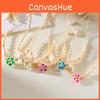 Style Adjustable Necklace Featuring Resin Flowers And Shell Accents For Women