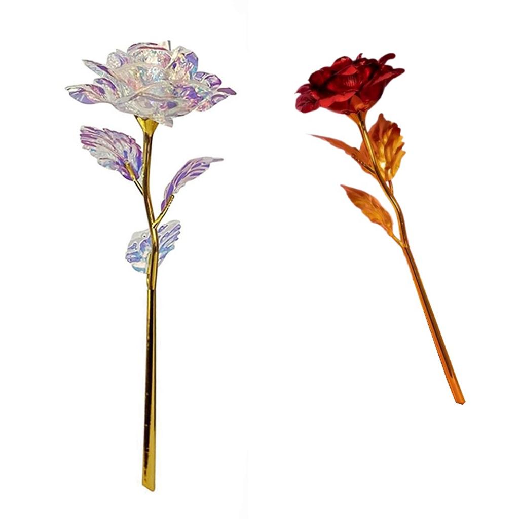 BHBL Colorful White Roses Artificial Red Rose Give To Girlfriend Small Gift for Chinese Valentine'S Day