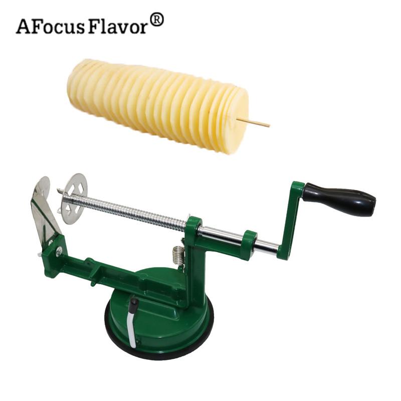 1 Pc Potato Twister Potato Slicer Stainless Steel Kitchen Accessories Tornado Slicer Manual Cutter Spiral Chips China Mainland