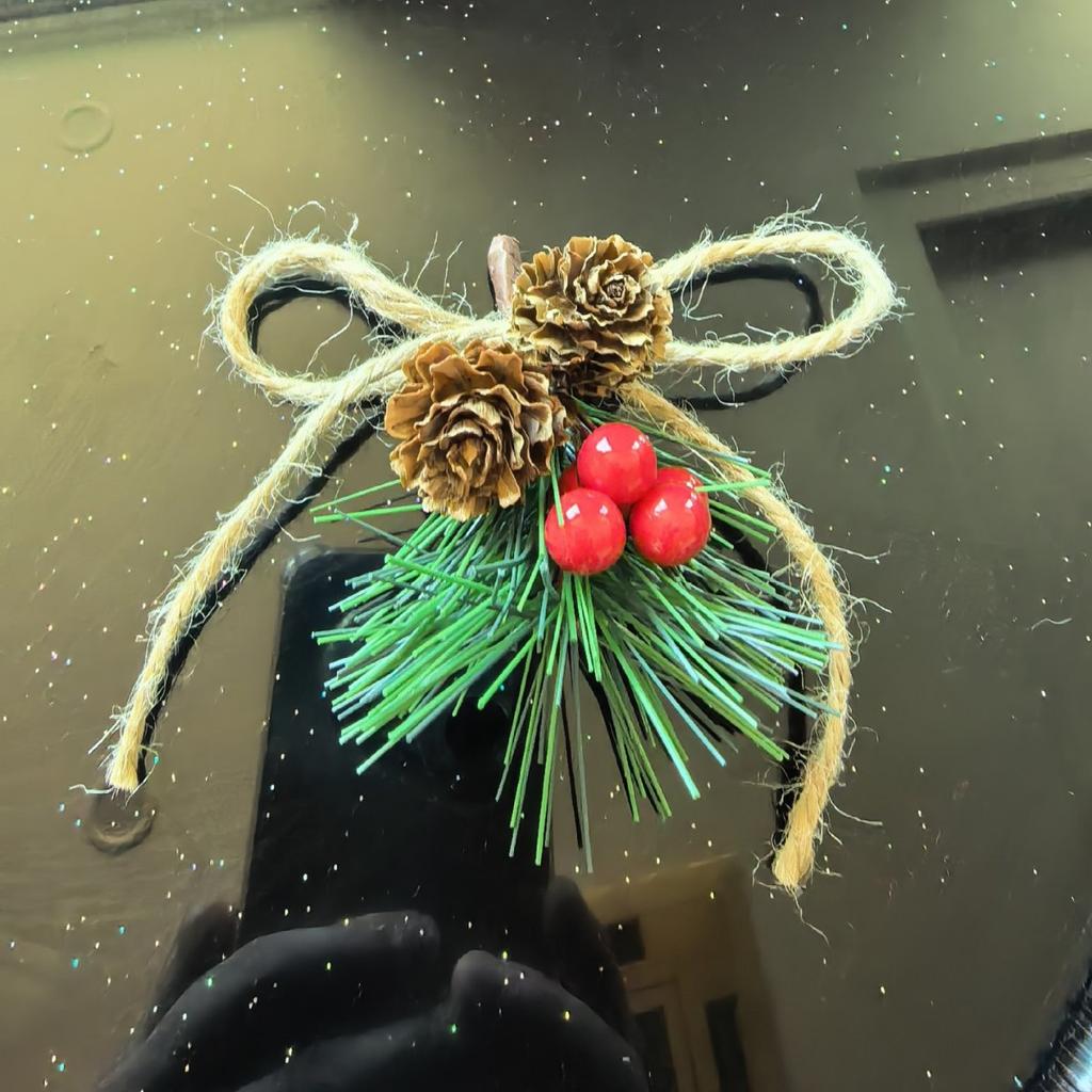 Christmas Velvet Bow & Bell Hanging Ornaments Door Decor