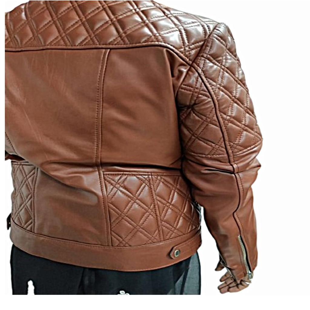 Women's Brown 100% Genuine Soft Leather Quilted Biker Jacket, Women's Brown  Lambskin Leather Slim Fit Moto Jacket, Ladies Jacket, Wife Giftv