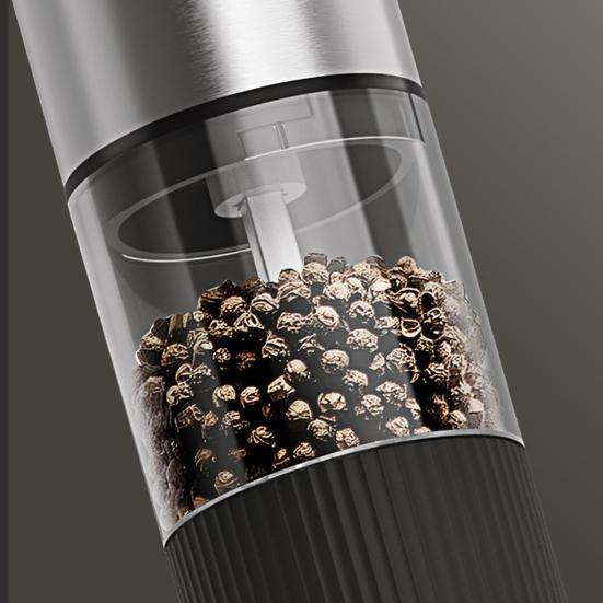 Elektrisches Salz- und Pfeffermühlen-Set mit LED-Licht, einstellbarer Mahlgrad, Salzmühle, wiederaufladbare Pfeffermühle für BBQ, Camping