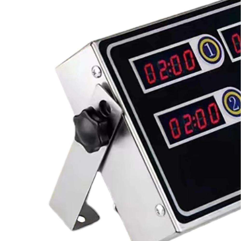 4/6/8 Channels LED Commercial Kitchen Timer Digital Screen Fried Chicken Timer Adjustable Volume Cooking Reminder Device