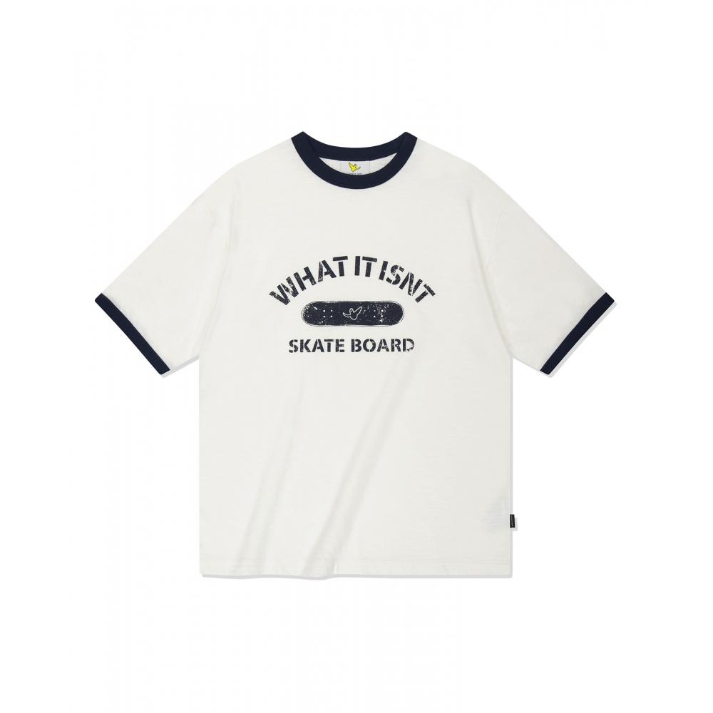 

Белая футболка с коротким рукавом WHATITISNT WT Slub Ringer