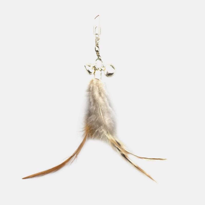 Cat Teaser Stick Replacement Head Bite-Resistant Feather Belt Bell Cat Toy Set Pet Supplies Kitten Relief Bite-Resistant Fang