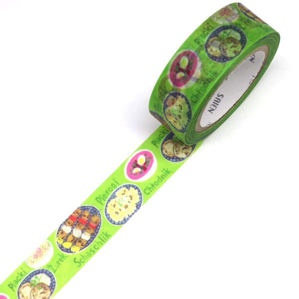 Japanese Washi Masking Tape In 15mm X 10m Polish Cuisine Made Japan SAIENTR-0178