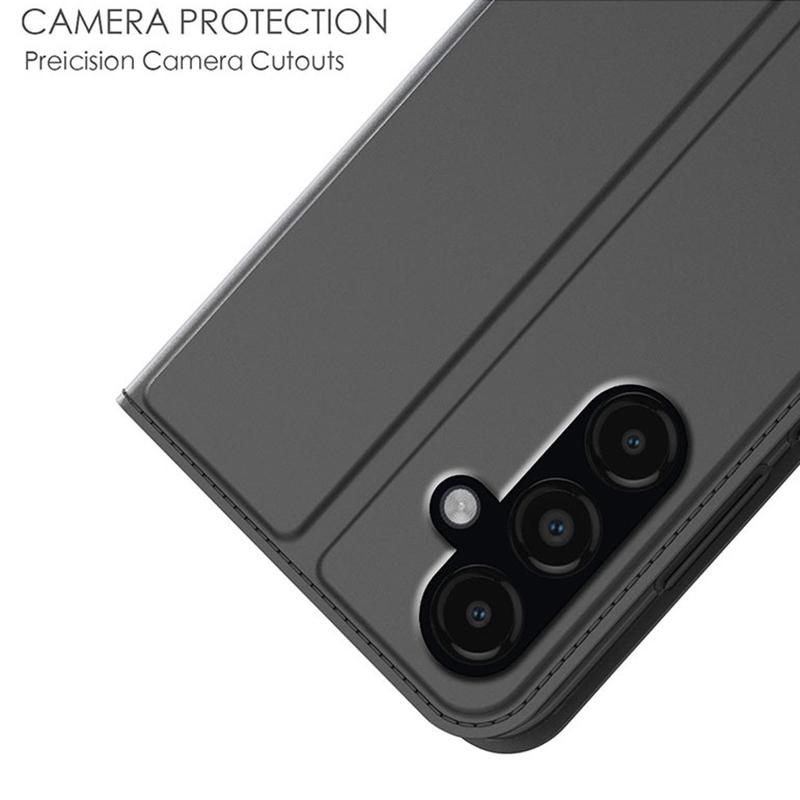 For Samsung Galaxy S24+ Card Holder PU Leather Phone Cover Anti-Scratch Cell Phone Stand Case