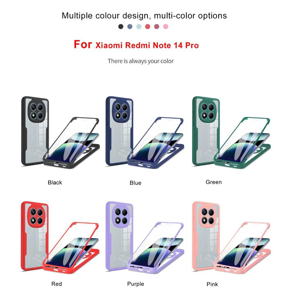 Front Back Double Protection Cover For Xiaomi Redmi Note 14 Pro Plus 11S 10S 9S 9A 9C 9T 13 Pro Plus 5G 4G Full Body Clear Case