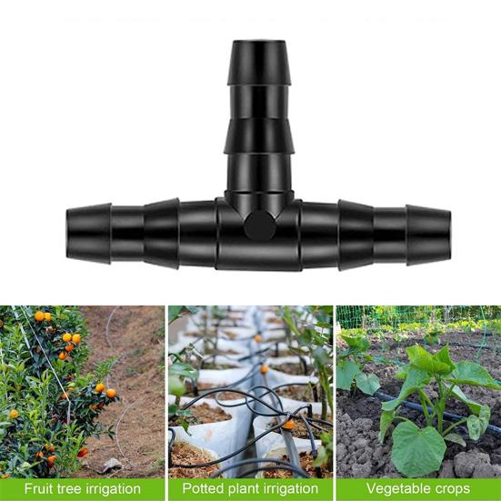4/7mm Hose Connectors Barb Hose Connectors Drip Irrigation System T Connectors for Garden Watering Lawn Irrigation