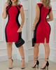 Women's Contrast Color Sleeveless Round Neck Stitching Zipper