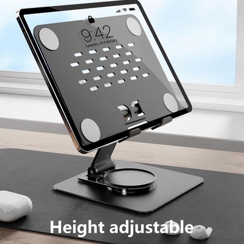 Aluminum Adjustable Tablet Stand Holder with 360 Rotating Base for Drawing Video Conferencing Watching Movie Accessories