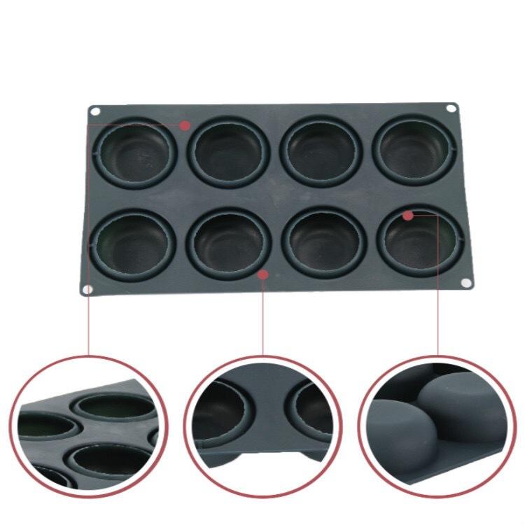 1 Pieza 8 con molde para tarta redonda plana invertida Molde para hornear DIY Molde de silicona para mousse francesa Molde de chocolate