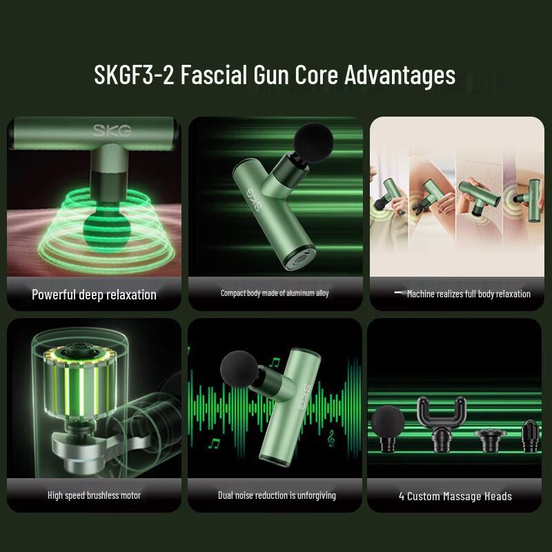 SKG F3-2 Mini Fascia Gun Muscle Massager CN Plug (adapter Included)
