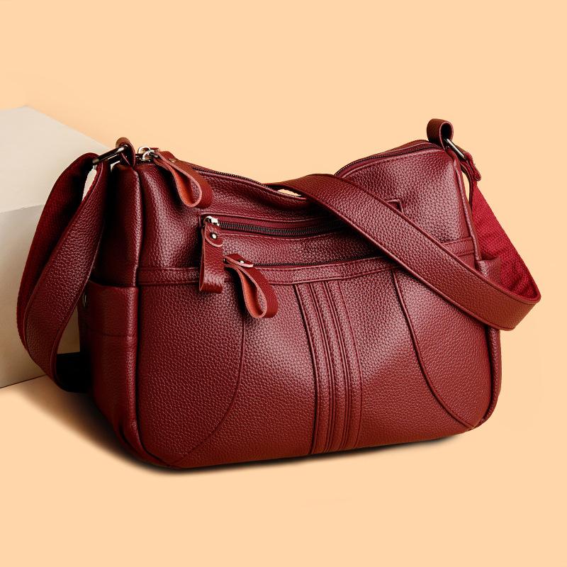 Simple Women's Bag Soft Leather Large-capacity Crossbody Bag Fashionable Single-shoulder Tote Bag