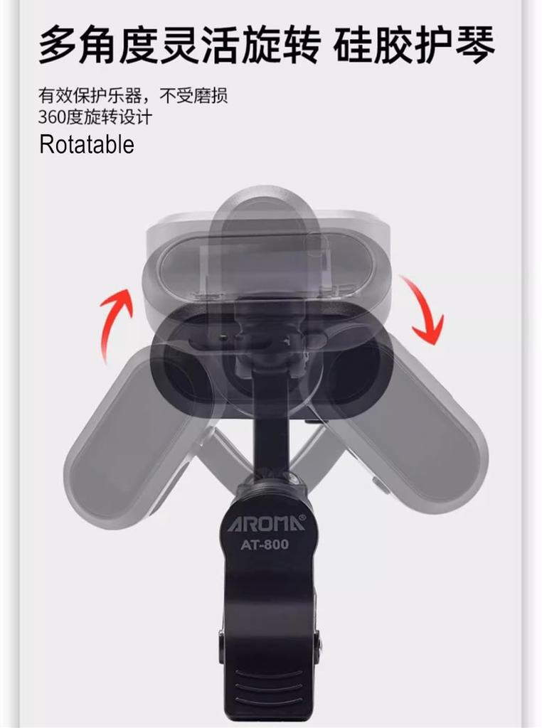 Rechargeable Clip-on Chromatic Tuner with TFT Color Screen for Guitar, Bass, Violin, and Ukulele Musical Instrument Accessories