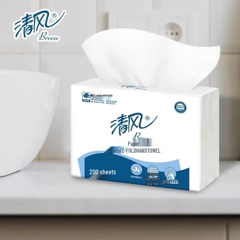 Qingfeng Original Wood 3-Ply Facial Tissues, 120 Sheets (4-Pack)