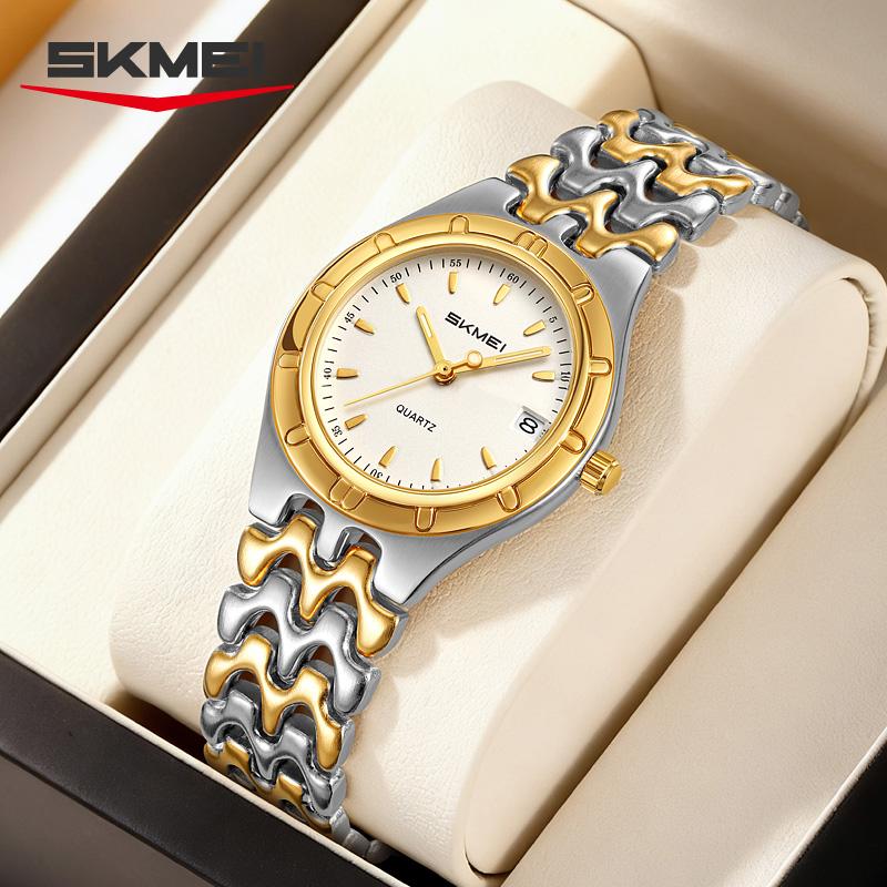 Women's Analog Quartz Watch, Date Function Waterproof, Elegant Steel Band, Casual Fashion Wristwatch for Ladies
