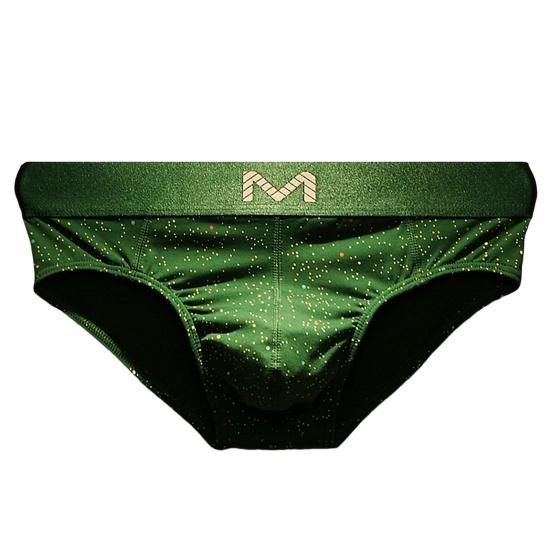 Men Briefs Letter M Stretchy Loose Low Waist Starry Sky Print Patchwork