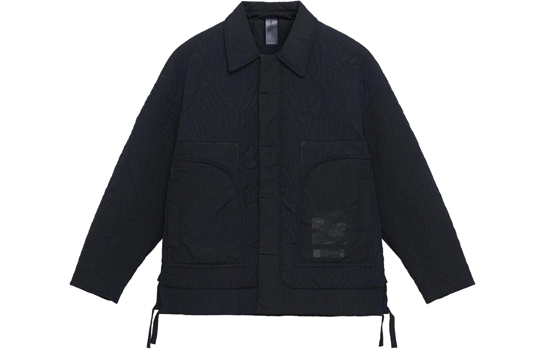 Li Ning Jackie Chan Puffer Jackets Men s Black Lapel Moderate Other AJMS059-1 XL
