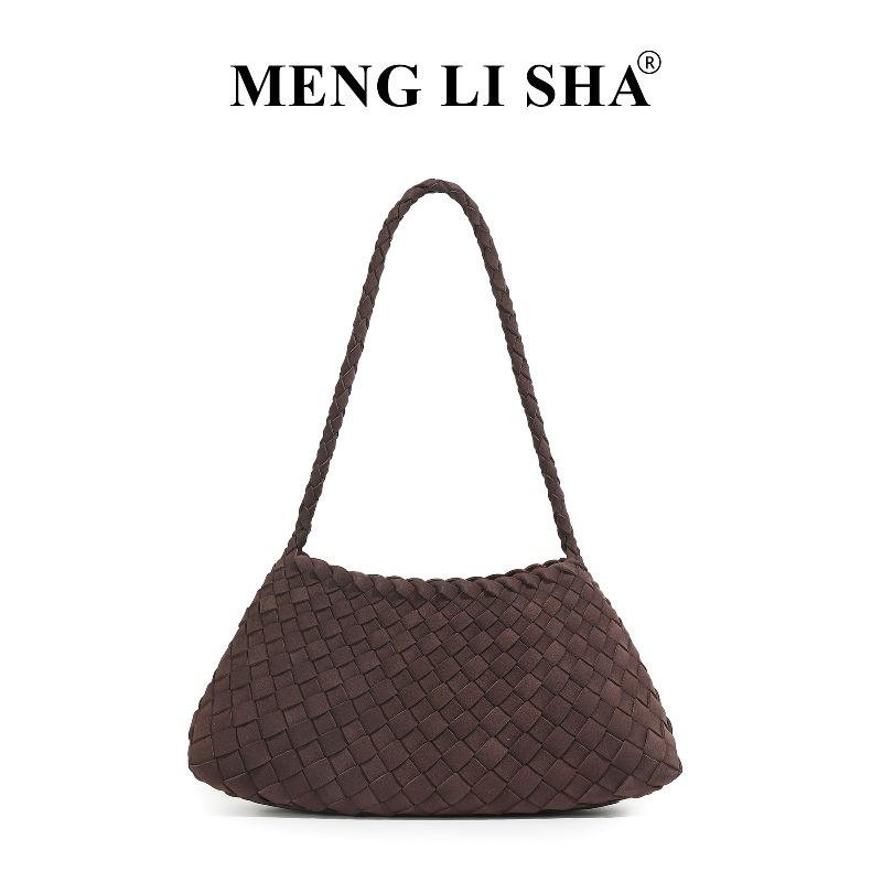 

Autumn and winter new retro woven shoulder armpit bag women s texture matte suede hand carry vegetable basket tote bag кофейный