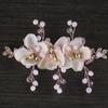 Handmade Pink Flower Crystal Hairpin for Children's Dress