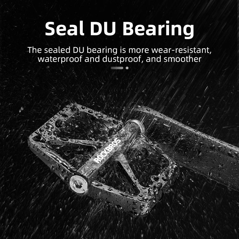 ROCKBROS Bike Pedals Nylon DU Bearing Ultra-light Mountain Non-Slip Bicycle Pedals Big Foot Road MTB Pedals Cycling Accessories