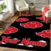 Custom 1Pc Akatsuki Cloud Flannel Personalized Rug Non Slip Floor Mat Soft Carpet for Living Bedroom Office Home Decor Gift