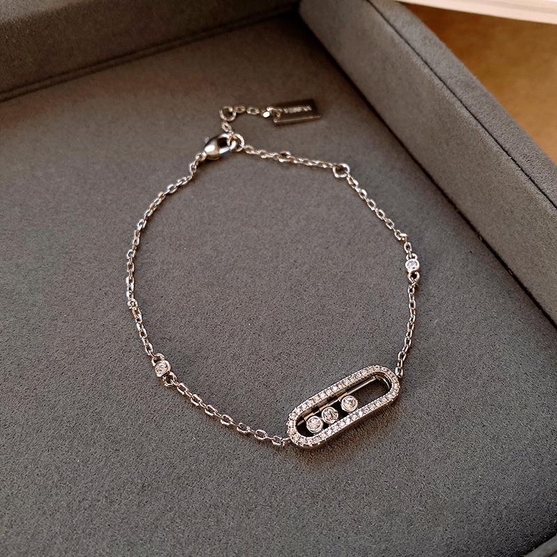 Korean Fashion Slidable Zir*****val Hollow Necklace Simple Clavicle Chain Fashion Commuter Necklace Women