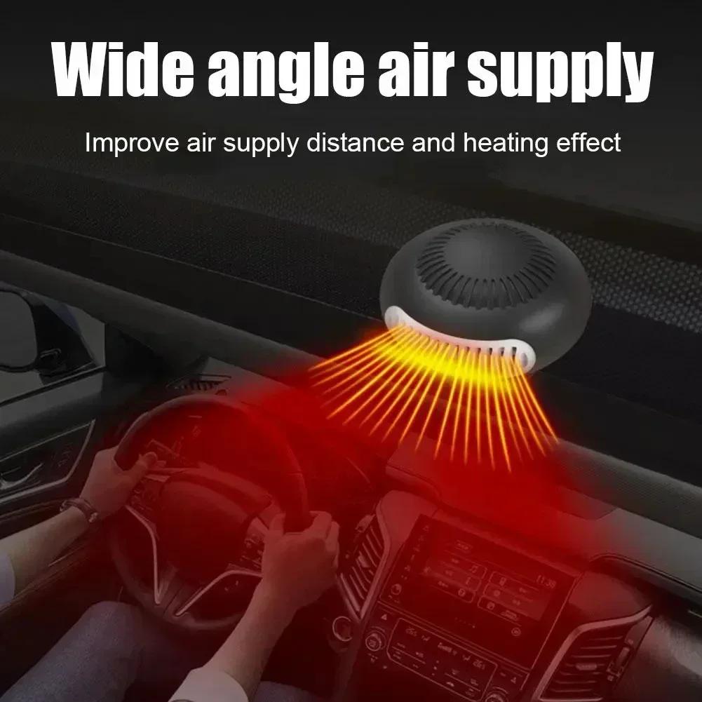 Portable Auto Car Heater Defroster Demister Electric Heater Windshield 360 Degree Rotation ABS Heating Cooling Fan 12/24V 200W